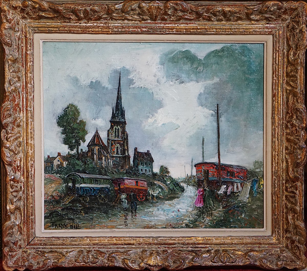 Frank Will (1900–1950) / Caravans Stopping In The Village / Ca. 1940 / Hst