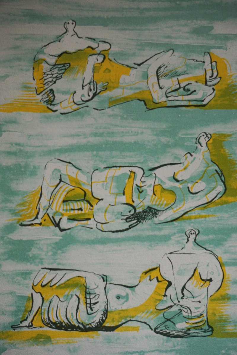 Henry Moore (1898–1986) – Three Reclining Figures – Original Lithograph Signed H.c.-photo-3
