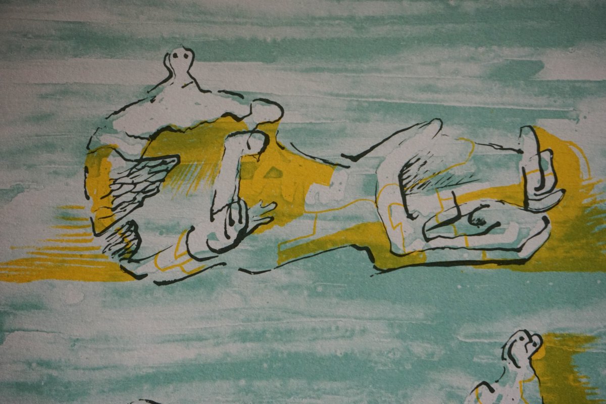 Henry Moore (1898–1986) – Three Reclining Figures – Original Lithograph Signed H.c.-photo-2