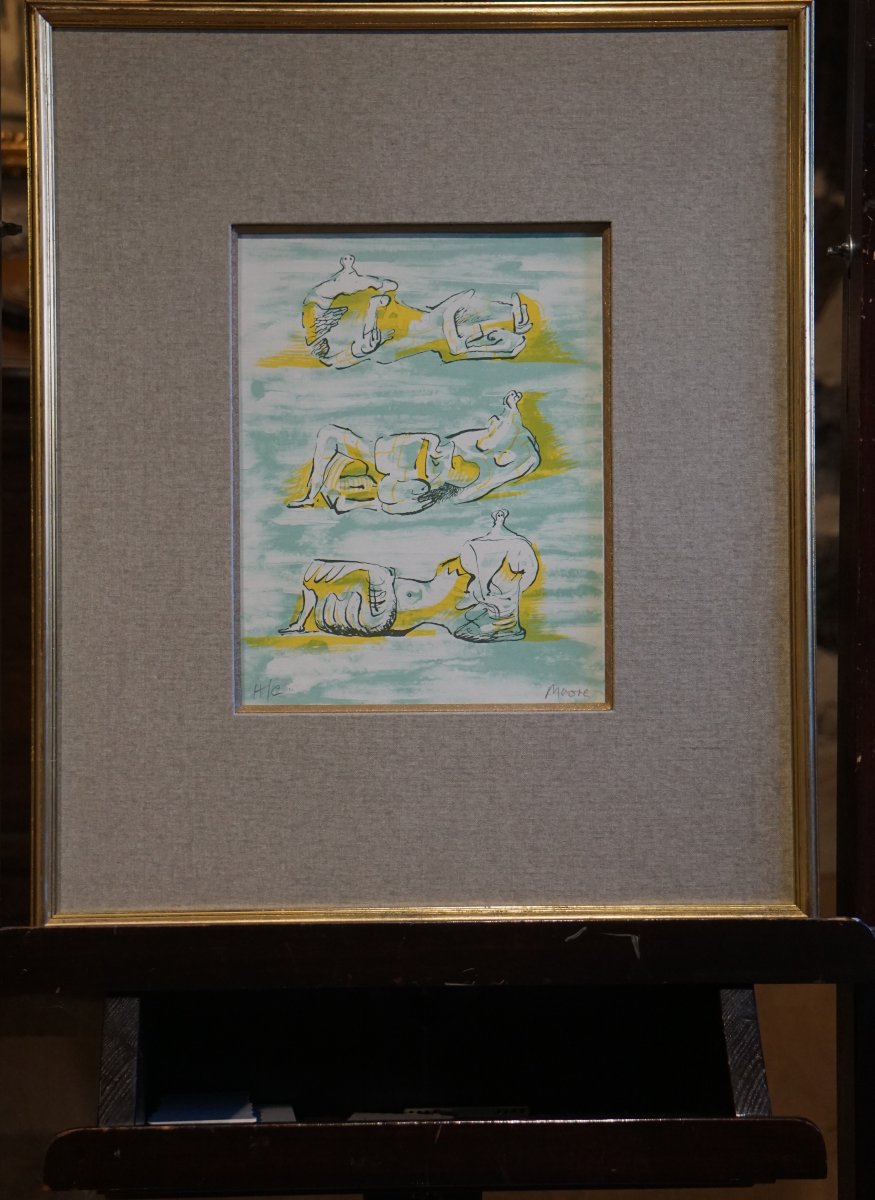 Henry Moore (1898–1986) – Three Reclining Figures – Original Lithograph Signed H.c.-photo-4
