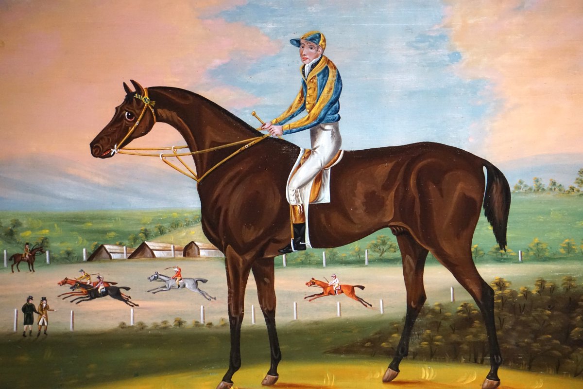 Horse Racing Scene – Jockeys And Racehorses-photo-1