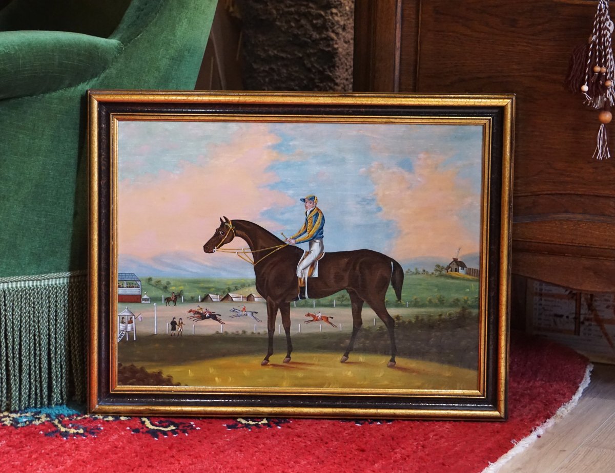 Horse Racing Scene – Jockeys And Racehorses-photo-2