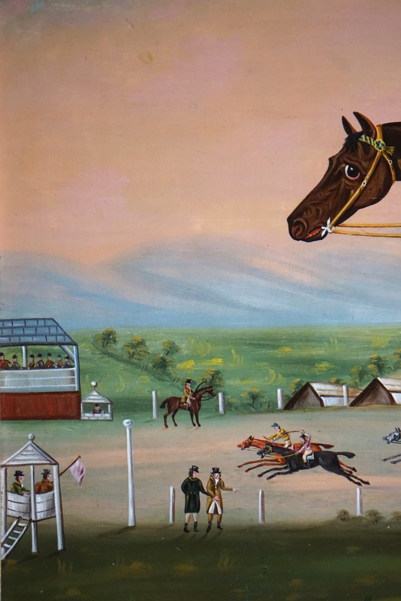 Horse Racing Scene – Jockeys And Racehorses-photo-3
