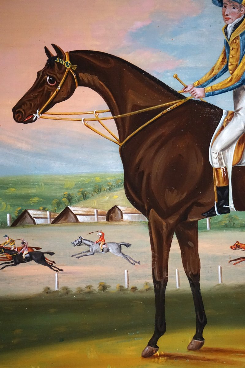 Horse Racing Scene – Jockeys And Racehorses-photo-4