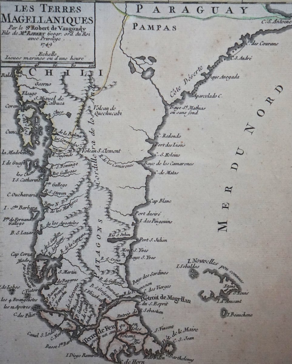 Year 1749 - Antique Map “the Magellanic Lands” – Robert De Vaugondy-photo-2