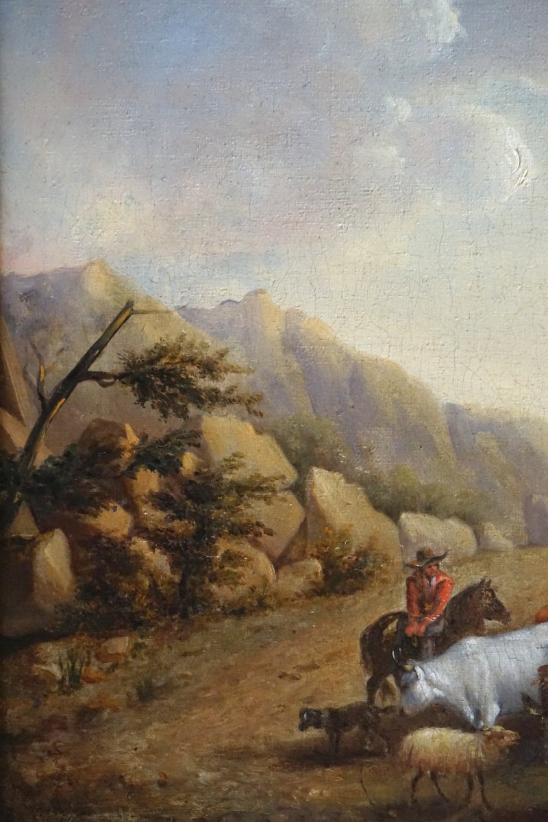 18th-century Pastoral / Attributed To Jean-louis De Marne (1752–1829) / Study After Nicolaes Berchem-photo-3