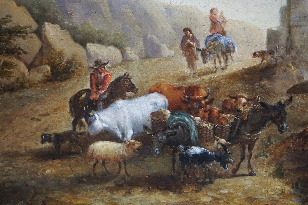 18th-century Pastoral / Attributed To Jean-louis De Marne (1752–1829) / Study After Nicolaes Berchem-photo-4