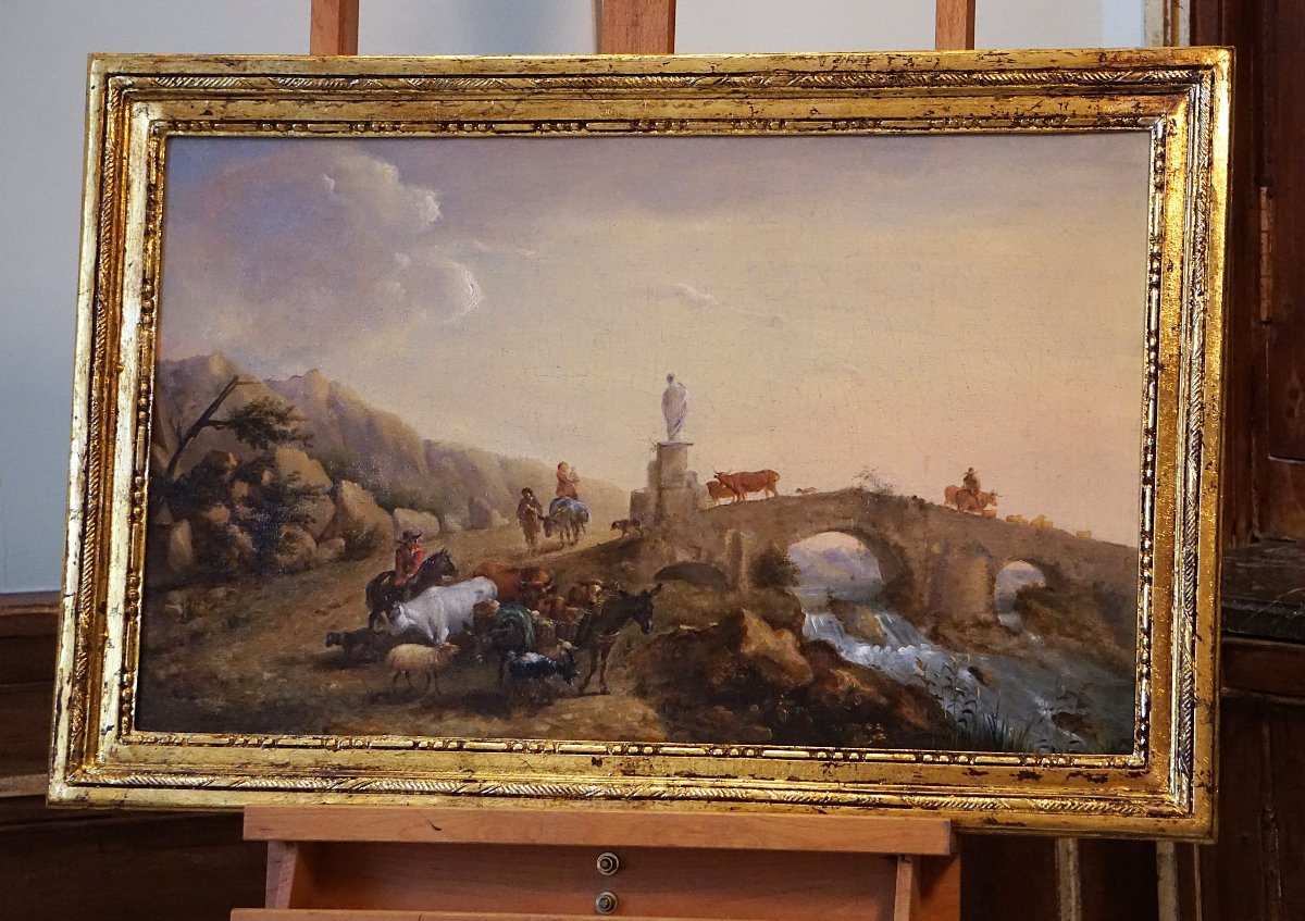 18th-century Pastoral / Attributed To Jean-louis De Marne (1752–1829) / Study After Nicolaes Berchem-photo-7