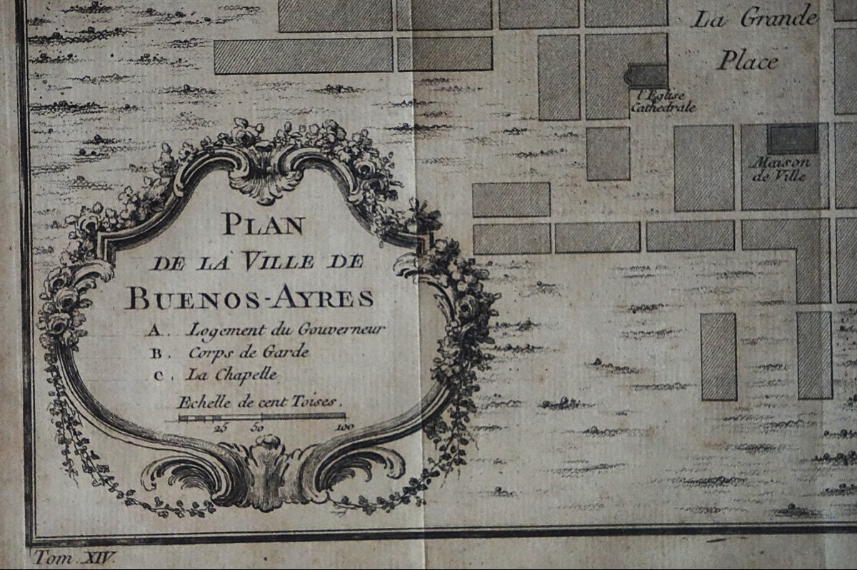 Jacques-nicolas Bellin (1703–1772) Map Of The City Of Buenos Aires – Rio De La Plata-photo-3