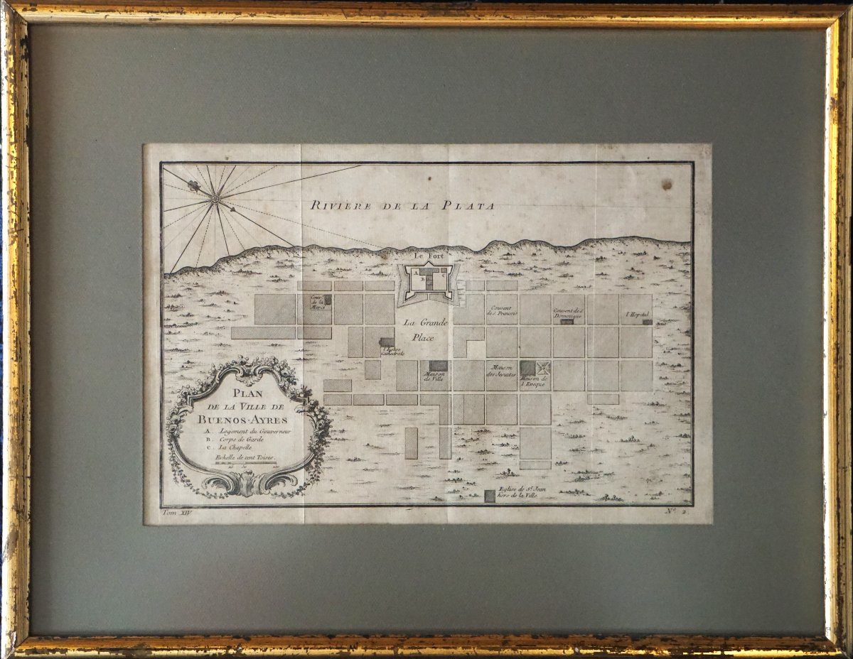 Jacques-nicolas Bellin (1703–1772) Map Of The City Of Buenos Aires – Rio De La Plata