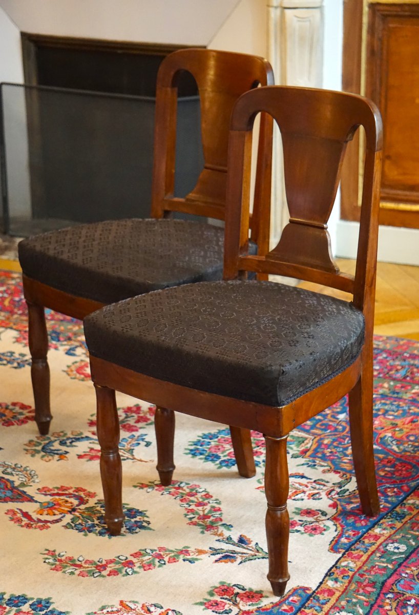 Pair Of Mahogany Chairs From The Empire Period – In The Style Of Jacob-photo-5