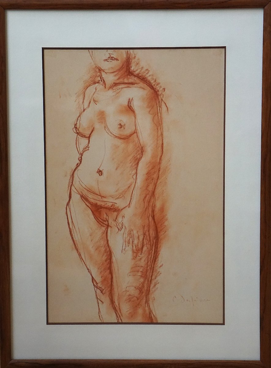 CHARLES DESPIAU (1874-1946) - NU FÉMININ À LA SANGUINE -photo-3