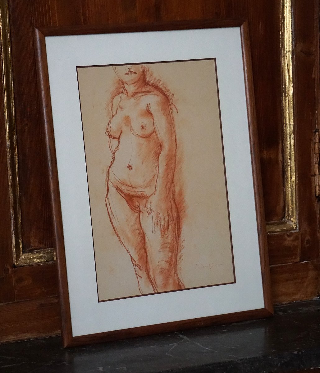 CHARLES DESPIAU (1874-1946) - NU FÉMININ À LA SANGUINE -photo-6