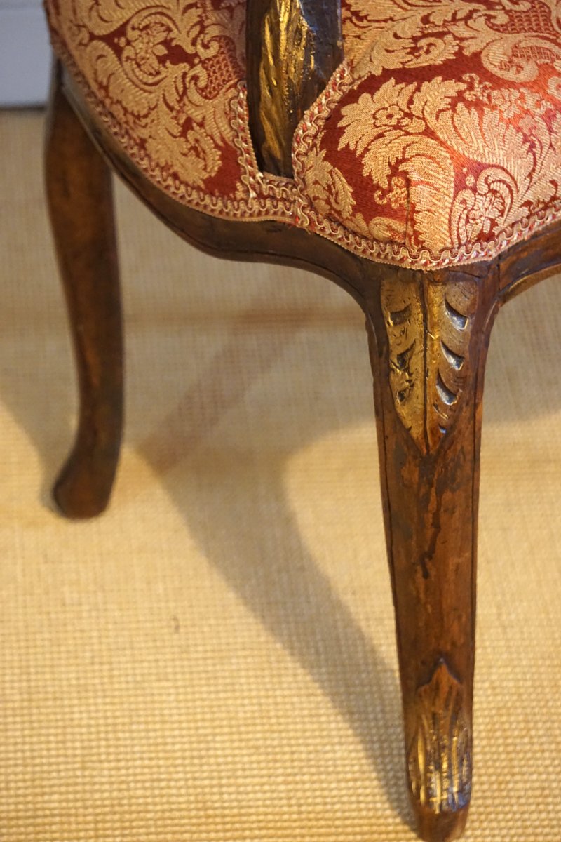 Louis XV Armchair / 18th Century / Carved Solid Walnut-photo-3