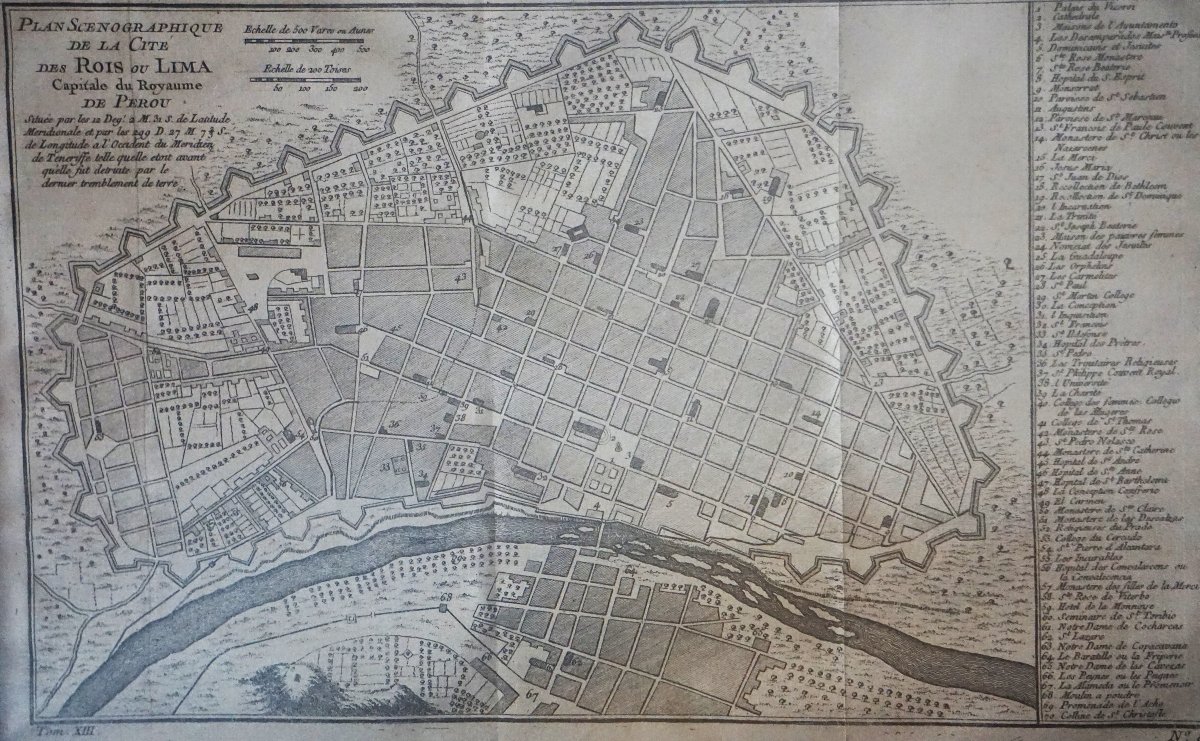 PLAN ANCIEN DE LIMA, CITÉ DES ROIS / JACQUES-NICOLAS BELLIN (1703–1772) / XVIIIᵉ SIÈCLE-photo-2