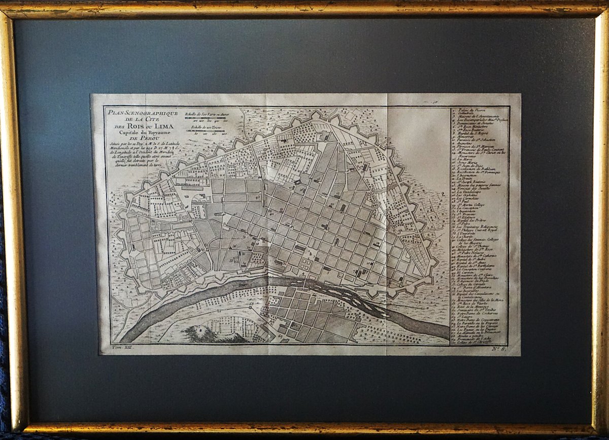 PLAN ANCIEN DE LIMA, CITÉ DES ROIS / JACQUES-NICOLAS BELLIN (1703–1772) / XVIIIᵉ SIÈCLE