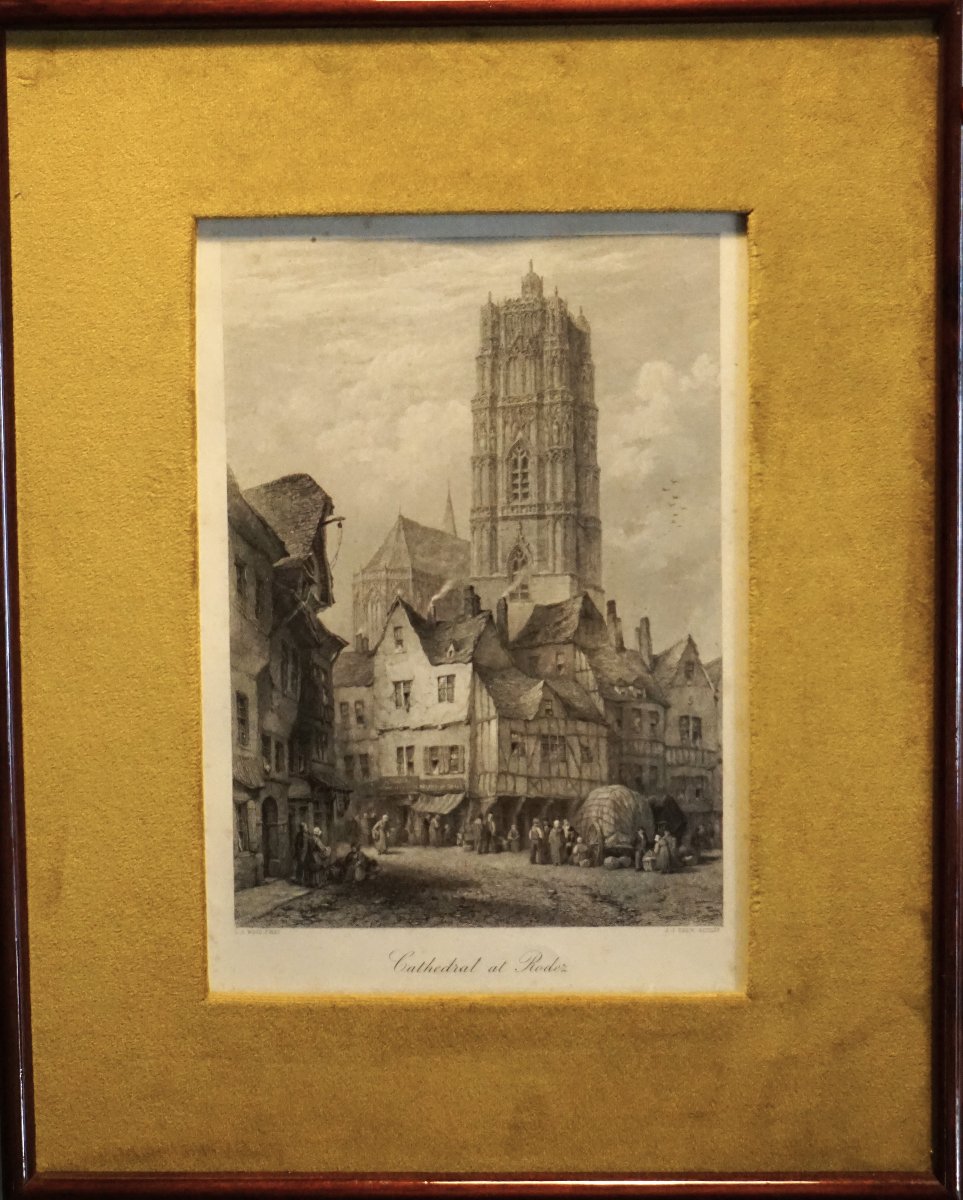 CATHÉDRALE  DE RODEZ (AVEYRON) /  XIX ème siécle / gravure-photo-2