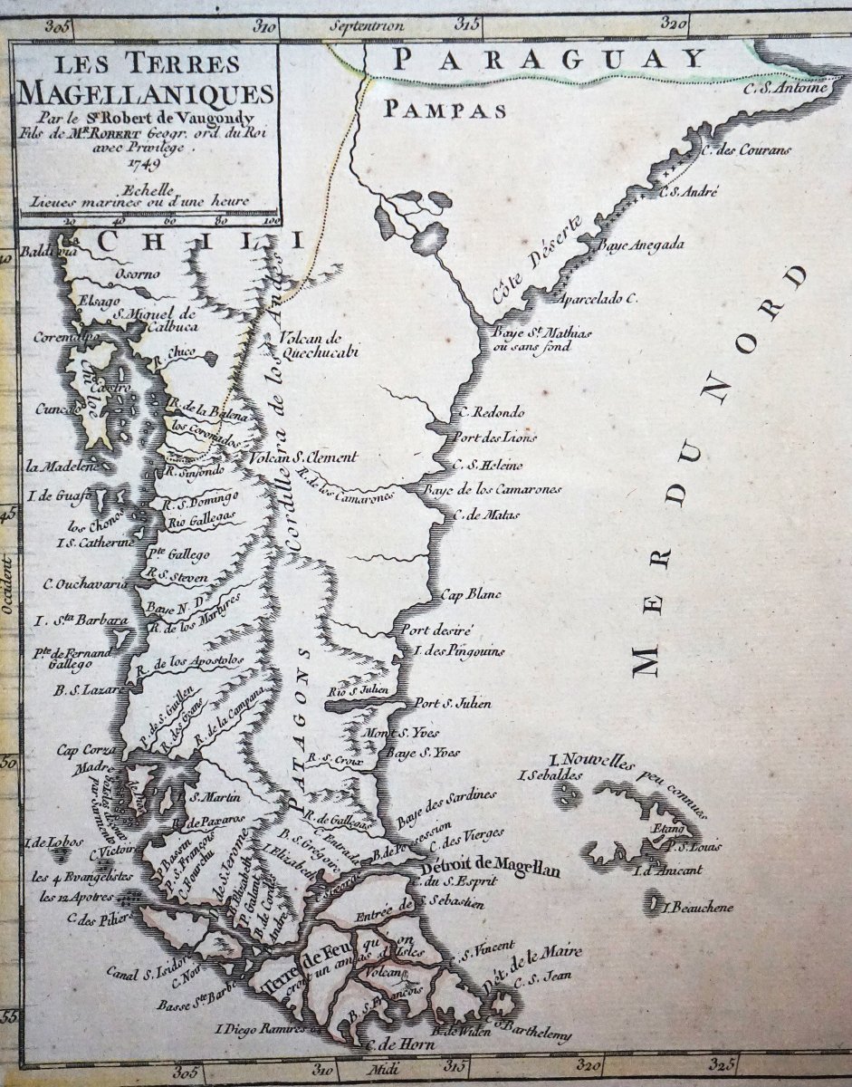 LOT DE 4 CARTES ANCIENNES DU XVIIIe SIÈCLE /  PATAGONIE / BUENOS AIRES / LIMA / RIO DE LA PLATA-photo-2