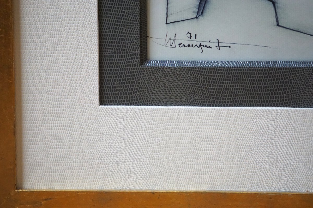 Roger Desserprit (1923–1985) / Geometric Abstract Drawing, 1971 -photo-3