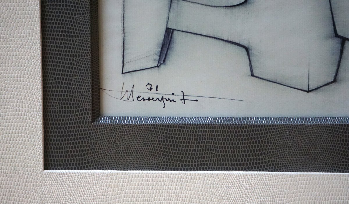 Roger Desserprit (1923–1985) / Geometric Abstract Drawing, 1971 -photo-4