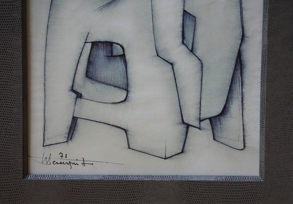 Roger Desserprit (1923–1985) / Geometric Abstract Drawing, 1971 -photo-6
