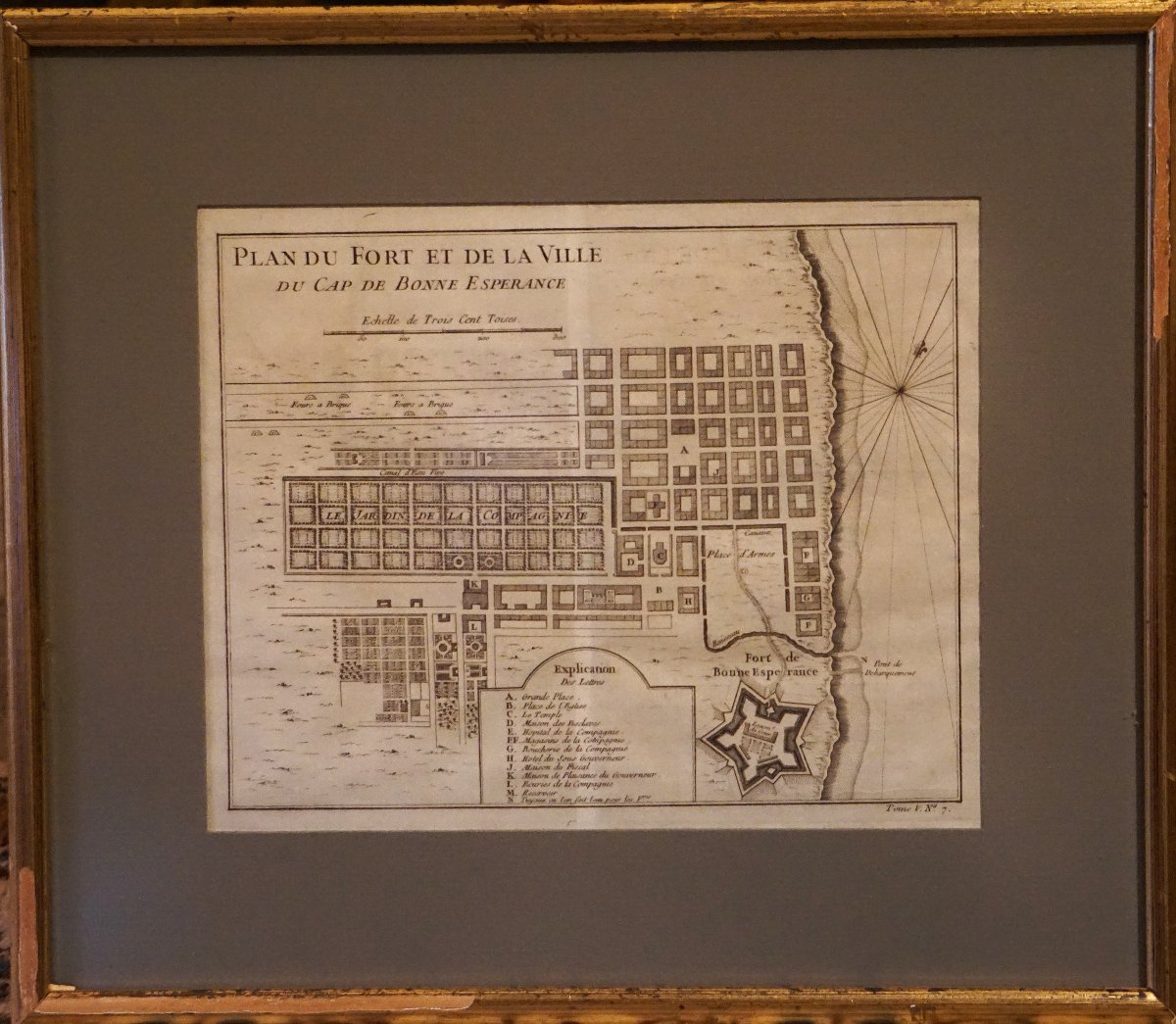 AFRIQUE DU SUD / CAP DE BONNE-ESPÉRANCE / PLAN DE LA VILLE ET DU FORT /  JACQUES-NICOLAS BELLIN-photo-2
