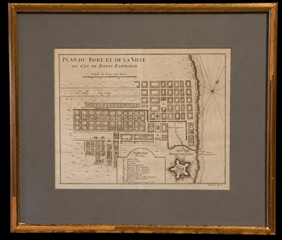 AFRIQUE DU SUD / CAP DE BONNE-ESPÉRANCE / PLAN DE LA VILLE ET DU FORT /  JACQUES-NICOLAS BELLIN