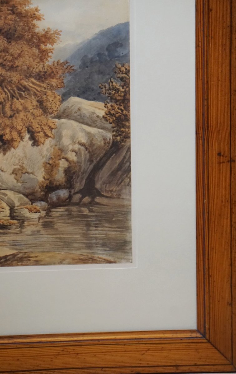 ÉCOLE ANGLAISE / DÉBUT DU XIXᵉ / PAYSAGE DU LAKE DISTRICT EN AUTOMNE-photo-6