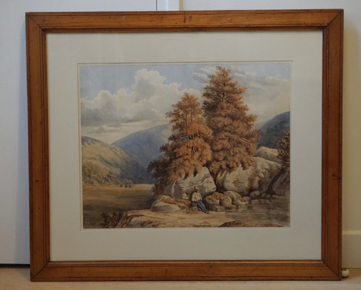 ÉCOLE ANGLAISE / DÉBUT DU XIXᵉ / PAYSAGE DU LAKE DISTRICT EN AUTOMNE-photo-8