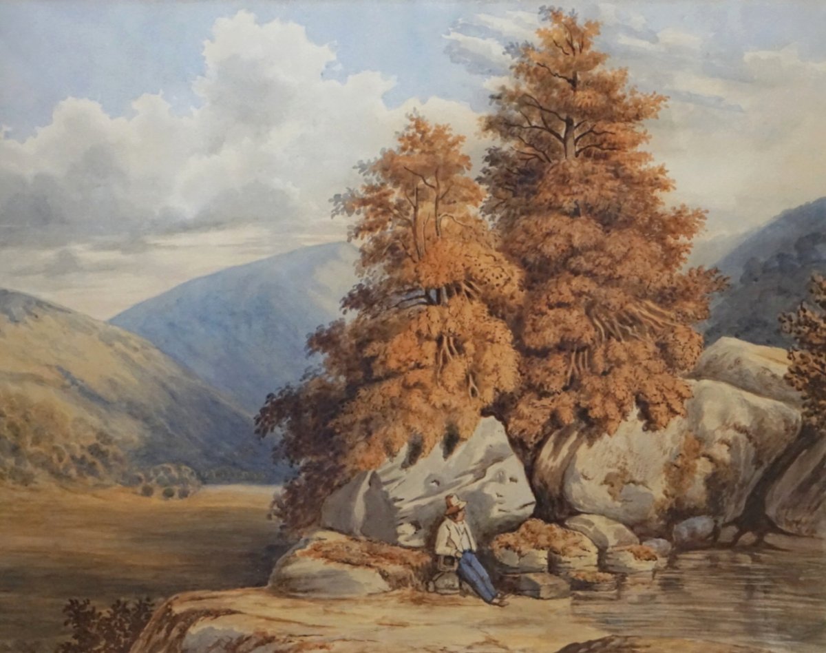 ÉCOLE ANGLAISE / DÉBUT DU XIXᵉ / PAYSAGE DU LAKE DISTRICT EN AUTOMNE