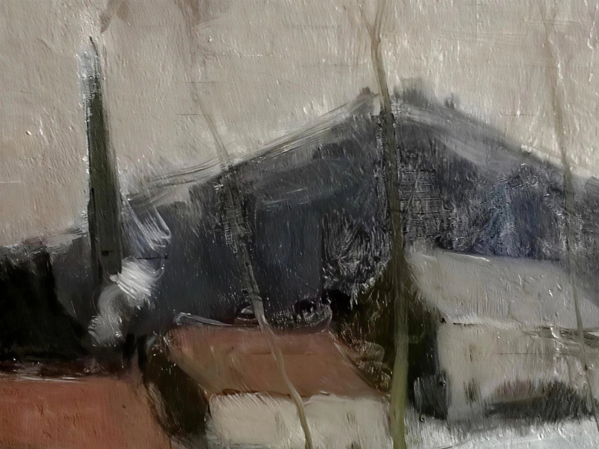 ÉCOLE BELGE / ALBERT MASCAUX (1900-1963) / VILLAGE MINIER SOUS LA NEIGE-photo-3