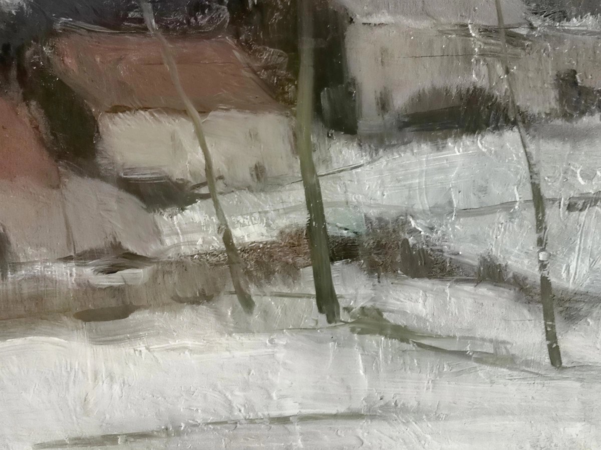 ÉCOLE BELGE / ALBERT MASCAUX (1900-1963) / VILLAGE MINIER SOUS LA NEIGE-photo-4