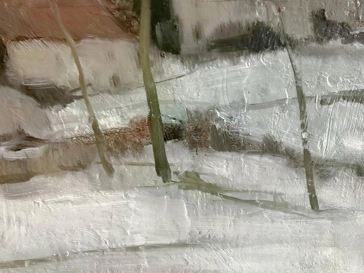 ÉCOLE BELGE / ALBERT MASCAUX (1900-1963) / VILLAGE MINIER SOUS LA NEIGE-photo-3
