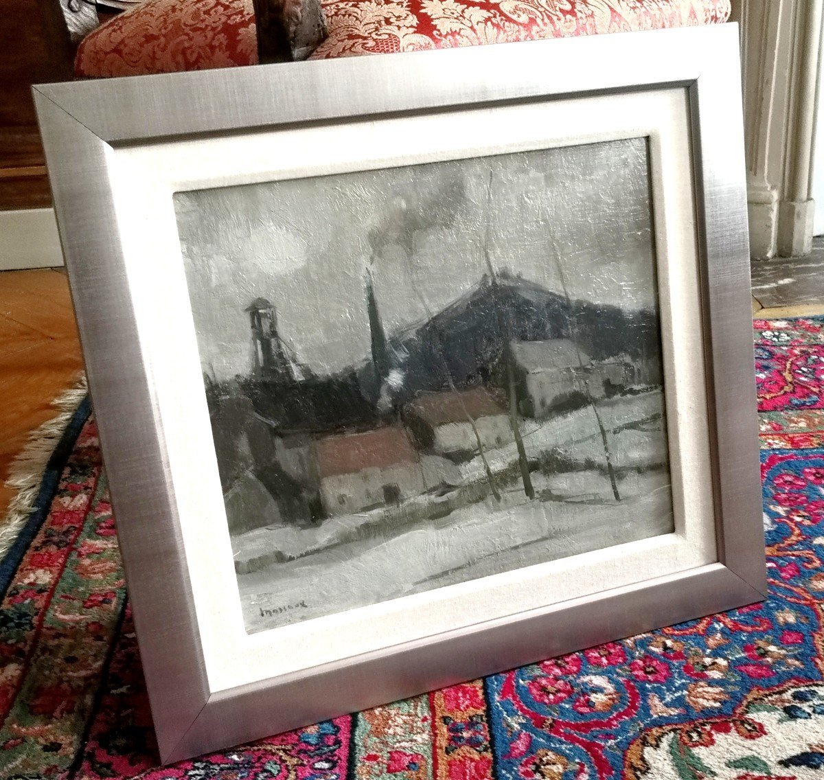 ÉCOLE BELGE / ALBERT MASCAUX (1900-1963) / VILLAGE MINIER SOUS LA NEIGE-photo-4
