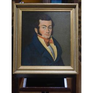 Portrait Jeune Homme Aux Favoris / Daté 1819 / huile sur toile