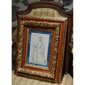 Dessin XVIII ème Siècle / Portrait De Chasseresse / ( d'Après Robert Gence 1669-1728)