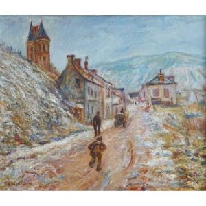 Resume Rue Du Village De Vetheuil By Claude Monet / Mid-20th Century / Oil On Canvas