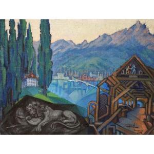 Lucerne - Switzerland / Dated 1955 / Colbert Cassan (1899-1979) / Oil On Canvas