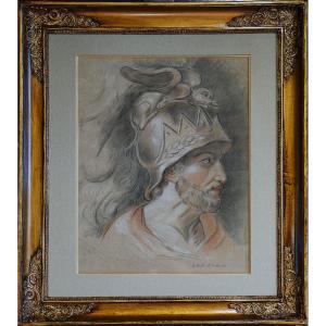 GUERRIER À L' ANTIQUE / DATÉ 3 MAI 1791 / EUGÉNIE RAFFENEAU DELILE  (1775-1810) / dessin