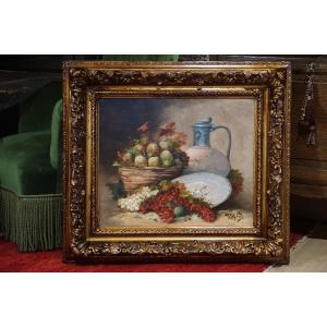 Alfred Ruby (1849-1909) / Late 19th Century / Still Life With Fruit / Oil On Canvas