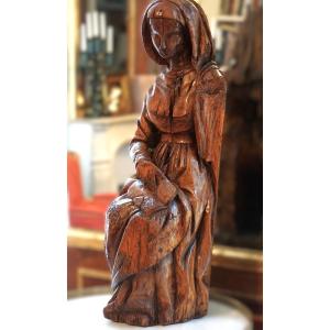 SCULPTURE-RELIQUAIRE DE SAINTE ANNE ENSEIGNANTE - Vallée du Rhône, FIN XV-XVIᵉ siècle