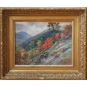 Claude Mirbel (1874) / Mountain Paysage In Autumn / Dated 1918 /