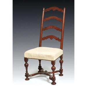 Nourisher's Chair In Walnut - Late 17th Century, Work In The Taste Of Louis XIII