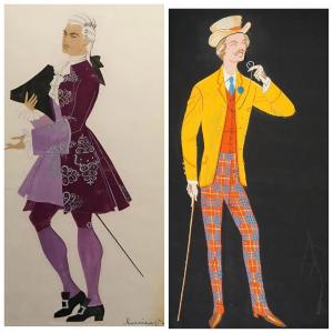 PAIRE DE GOUACHES DE THÉÂTRE PAR LUCIEN BERTAUX (1905-1971) – COLLECTION CHRISTIAN GIUDICELLI