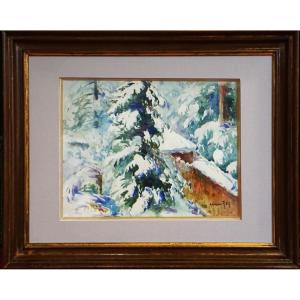 Murol School - Auvergne / Adolphe Rey (1863–1944) / Snowy Landscape 