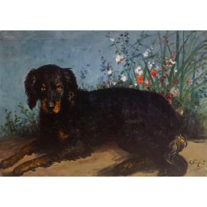 Spanish Man Lying In A Garden / 19th Century / Hst
