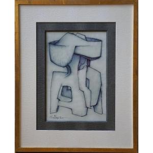 Roger Desserprit (1923–1985) / Geometric Abstract Drawing, 1971 