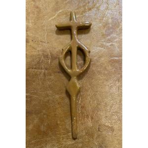 A Rare Ceramic Figure From Jim Sevellec's "procession" Series: Cross-bearers