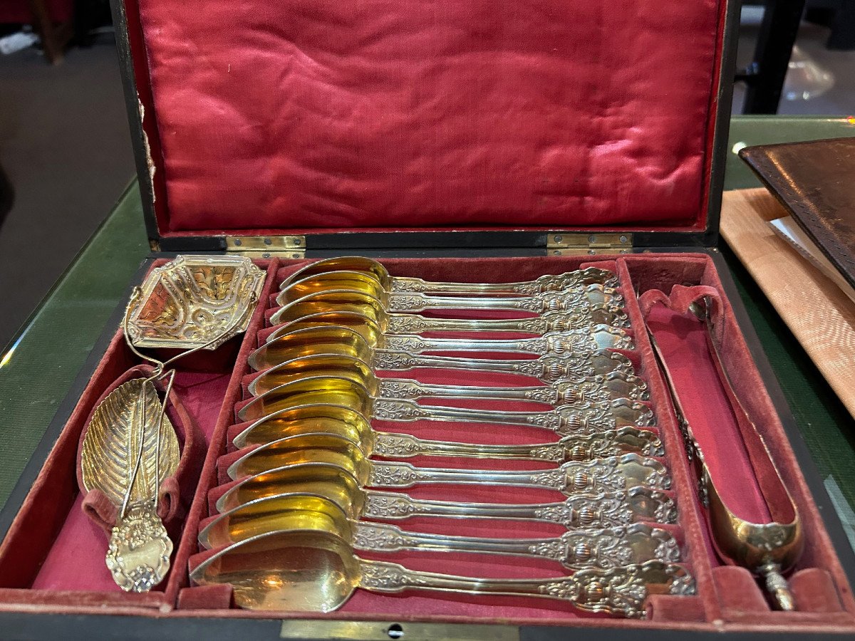 Complete Tea Service In Silver Gilt  (second Quarter 19th)  