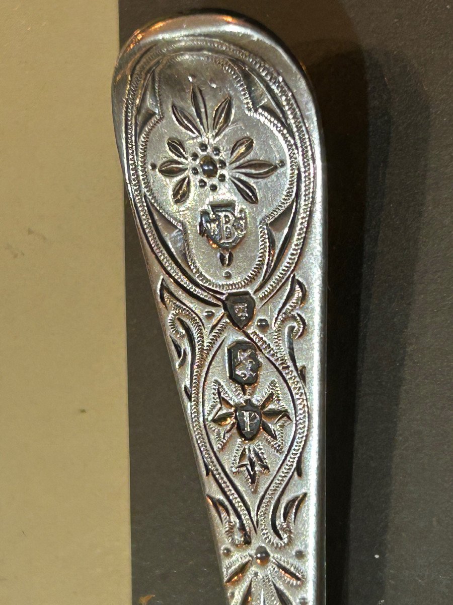 Cuillère à Confiture En Argent ( Londres 1850) -photo-3